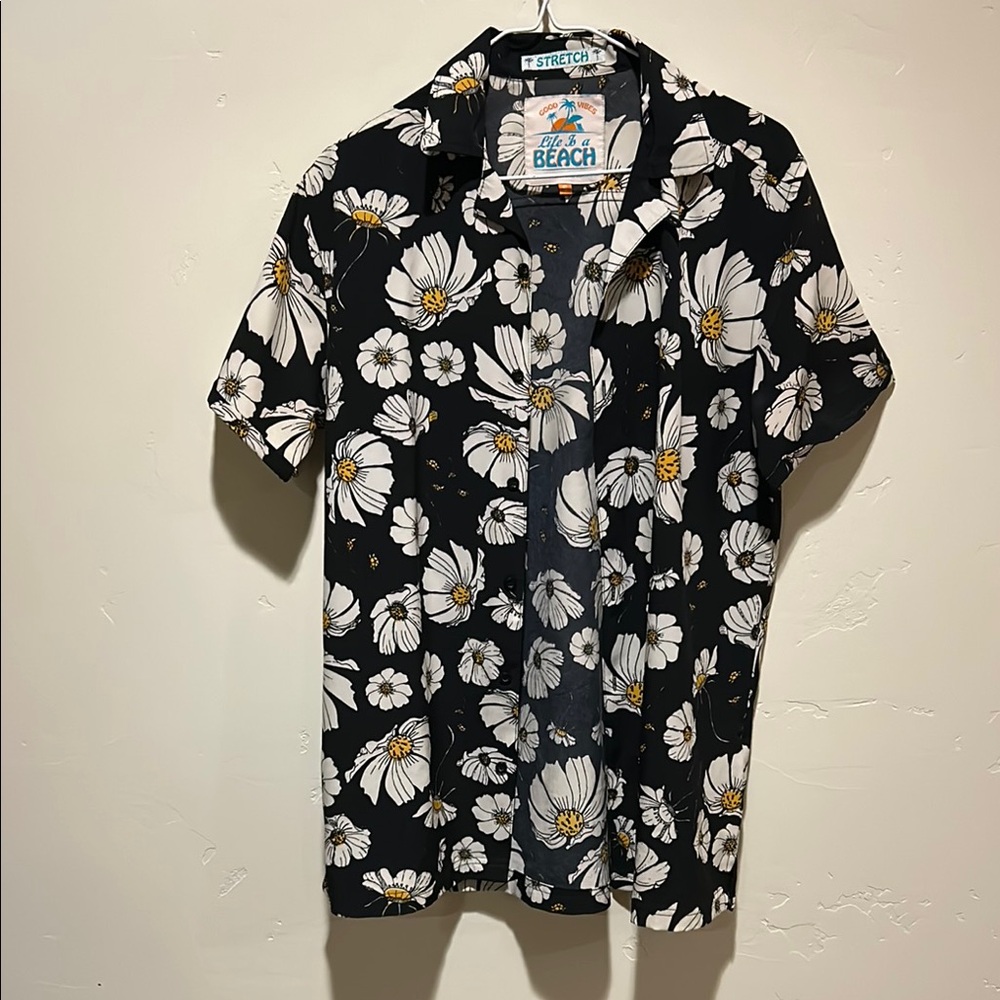 Black Floral Men's Shirt